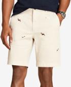 Brooks Brothers Men's Red Fleece Dog-embroidered Twill 9 Shorts