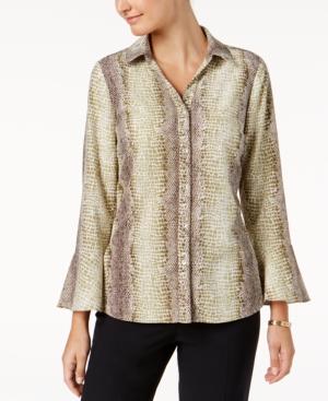 Ny Collection Bell-sleeve Blouse