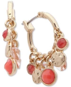 Nine West Blue Bead Shaky Hoop Earrings