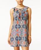 City Studios Juniors' Printed Ruffled Shift Dress