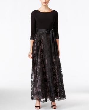 Patra Embellished Floral-pattern Gown