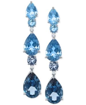 Lali Jewels Blue Topaz (12-1/2 Ct. T.w.) And Diamond Accent Drop Earrings In 18k White Gold