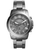 Fossil Men's Chronograph Grant Gray Ion-plated Stainless Steel Bracelet Watch 44mm Fs5256