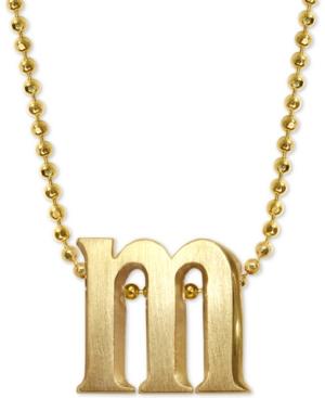 Alex Woo Lowercase M 16 Pendant Necklace In 14k Gold