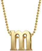 Alex Woo Lowercase M 16 Pendant Necklace In 14k Gold