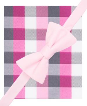 Alfani Spectrum Men's Howard Plaid Pre-tied Bow Tie And Pocket Square Set, Only At Macy's