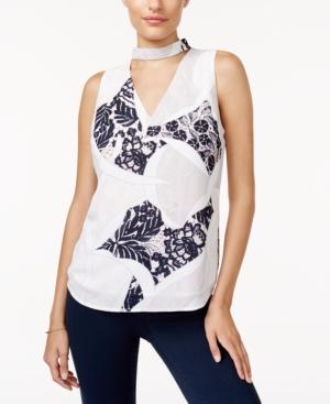 Bar Iii Printed Choker Top, Created For Macy's