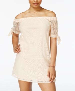 Sequin Hearts Lace Off-the-shoulder Dress