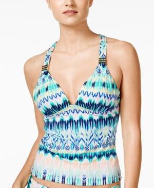 Bar Iii Ikat-print Tankini Top, Only At Macy's Women's Swimsuit
