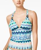 Bar Iii Ikat-print Tankini Top, Only At Macy's Women's Swimsuit