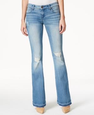 Kut From The Kloth Gisele Ripped Released-hem Flared Jeans, Organized Wash