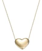 Signature Gold Puffed Heart Pendant Necklace In 14k Gold