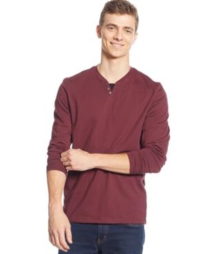 Alfani Men's Long-sleeve Split Crewneck T-shirt, Created For Macy's