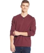 Alfani Men's Long-sleeve Split Crewneck T-shirt, Created For Macy's