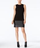 Bar Iii Faux-leather-inset Dress, Only At Macy's