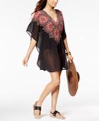 Miraclesuit Mandala Cotton Medallion-print Embellished Sheer Caftan Cover-up Women's Swimsuit