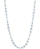 Anne Klein Silver-tone Blue Crystal Long Length Necklace