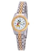 Disney Mickey Mouse Women's Two Tone Silver And Gold Alloy Watch
