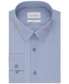 Calvin Klein Platinum Slim-fit Cadet Blue Check Dress Shirt