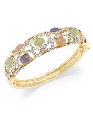 Inc International Concepts Gold-tone Multi-stone And Pave Bangle Bracelet, Only At Macy's