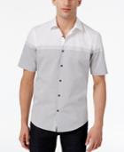 Alfani Men's Ames Striped Colorblocked Cotton Shirt, Only At Macy's