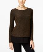 Inc International Concepts Metallic Knit Top, Only At Macy's