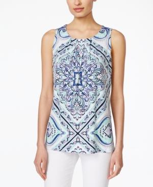 Charter Club Paisley-print Sleeveless Top, Only At Macy's
