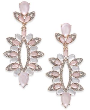 I.n.c. Rose Gold-tone Pave & Colored Stone Statement Earrings, Created For Macy's