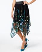 Inc International Concepts Embroidered Handkerchief-hem Skirt, Created For Macy's