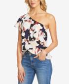 1.state Printed One-shoulder Flounce Top