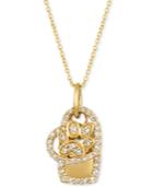Le Vian Nude Diamond Paw, Heart & Dog Tag Charm 20 Pendant Necklace (1/3 Ct. T.w.) In 14k Gold