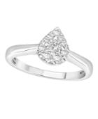 Diamond Pear Halo Ring (1/3 Ct. T.w.) In 14k White Gold
