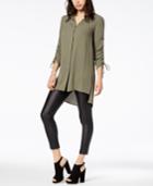 Bar Iii Ruched High-low Shirt, Created For Macy's