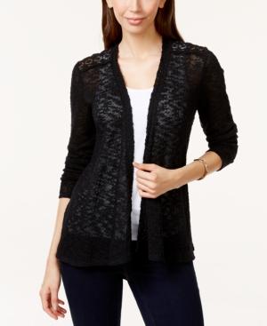 Style & Co. Petite Open-front Lace-back Cardigan, Only At Macy's