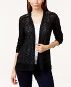 Style & Co. Petite Open-front Lace-back Cardigan, Only At Macy's