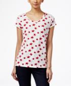 Style & Co. Star-print Short-sleeve Top, Only At Macy's