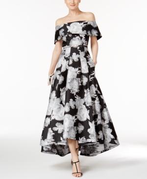 Vince Camuto Floral-print Off-the-shoulder Gown