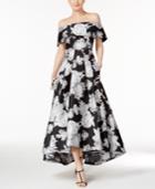 Vince Camuto Floral-print Off-the-shoulder Gown
