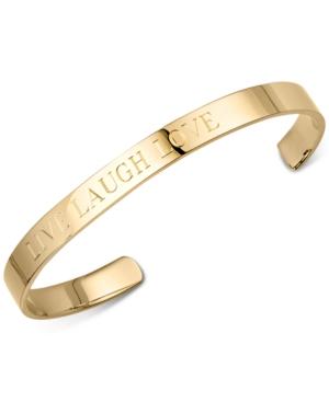 Sarah Chloe Live Laugh Love Bangle Bracelet In Sterling Silver Or 14k Gold-plated Sterling Silver