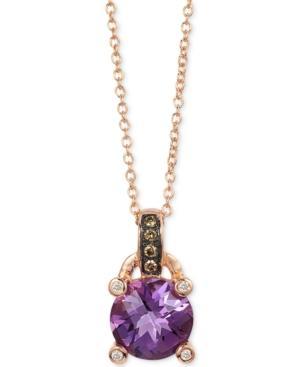 Le Vian Petite Collection Amethyst (1-3/8 Ct. T.w.) And Diamond Accent Pendant Necklace In 14k Rose Gold