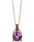 Le Vian Petite Collection Amethyst (1-3/8 Ct. T.w.) And Diamond Accent Pendant Necklace In 14k Rose Gold
