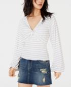 American Rag Juniors' Striped Twist-front Top, Created For Macy's