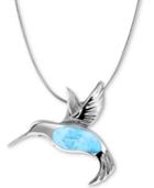 Marahlago Larimar Hummingbird 21 Necklace In Sterling Silver