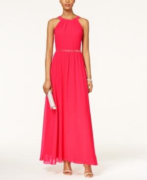 Sl Fashions Sleeveless Bow-back Halter Gown