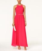 Sl Fashions Sleeveless Bow-back Halter Gown