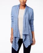 Karen Scott Petite Pointelle-knit Cardigan, Only At Macy's