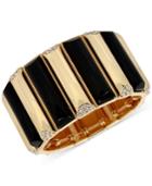 M. Haskell For Inc Gold-tone Jet And Neutral Stone And Pave Rectangle Stretch Bracelet, Only At Macy's