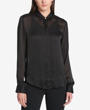 Dkny Sheer Striped Shirt