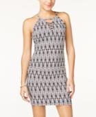 Material Girl Juniors' Printed Lace-up Bodycon Dress, Only At Macy's