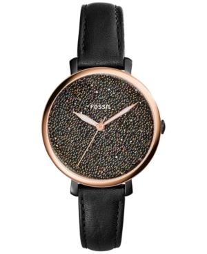 Fossil Women's Jacqueline Black Leather Strap Watch 36mm Es4097
